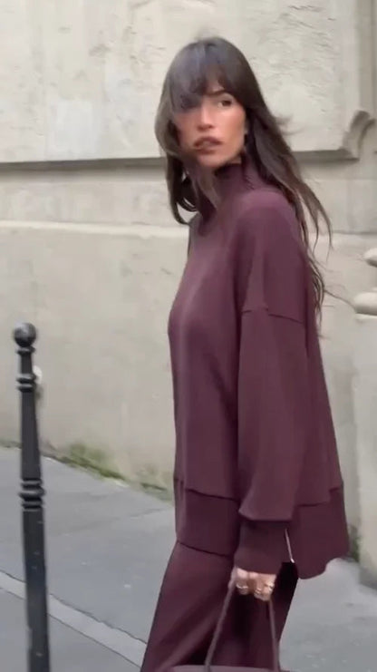 Conjunto de ropa de estar por casa Lina para mujer - conjunto de ropa de estar por casa elegante y de corte holgado