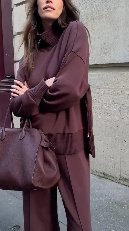 Conjunto de ropa de estar por casa Lina para mujer - conjunto de ropa de estar por casa elegante y de corte holgado